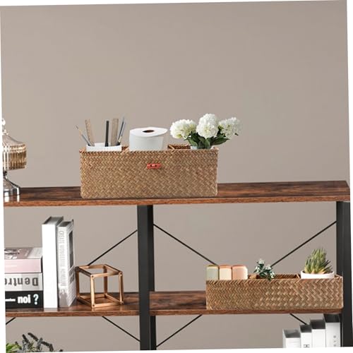 Cesta de almacenamiento de mimbre 3 compartimentos para organizador de baño y hogar 7