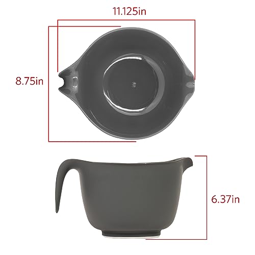 Glad Mixing Bowl with Handle – 3 Quart | Heavy Duty Plastic with Pour Spout and Non-Slip Base | Dishwasher Safe Kitchen Supplies for Cooking and Baking, Grey - image 4
