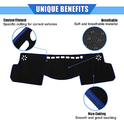 VekAuto Car Dashboard Cover Compatible for Toyota Prius V 2012-2020, Protective Polyester Black Blue Center Console Interior Trim Dash Cover Mat Pad by VekAuto - Image 3