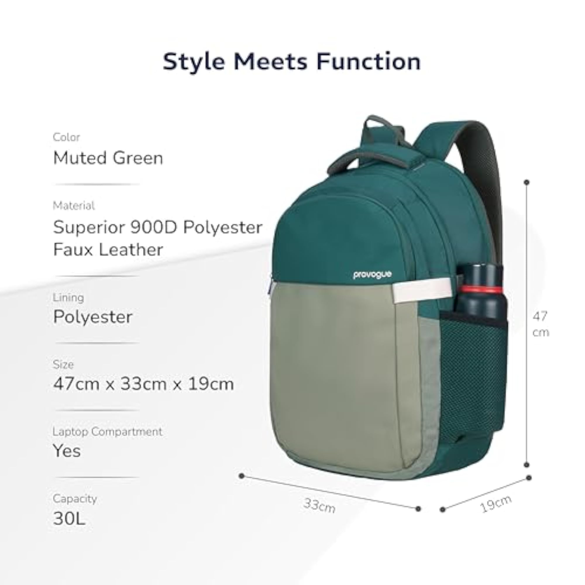 Urban Laptop Backpack 30L with Rain Cover