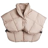 Fkstyle【洗えるダウン80%】肩当て 羽毛 メンズ レディース | 軽量 暖かい ちゃんちゃんこ ポンチョ 就寝用 ルームウェア 肩 ウォーマー | 男女兼用 フリーサイズ 節電 冷え対策 プレゼント