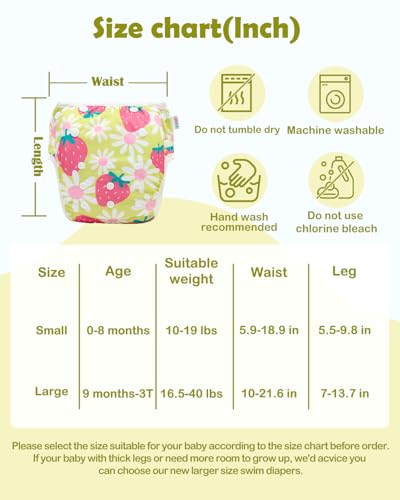 Image of ALVABABY Swim Diapers 3pcs Baby & Toddler Snap One Size Reusable Adjustable Baby Boys' Swim Diapers for Swimming Lessons 3SWY84