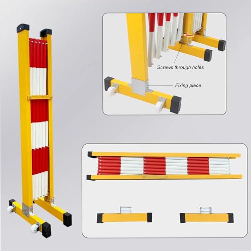 Barrera de tráfico de metal para control temporal de tráfico, limitación de acceso peatonal, seguridad vial resistente, construcción duradera, uso en exteriores, fácil instalación