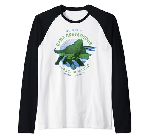 T-shirt baseball Jurassic World Triceratops idéal pour l'école et les sorties