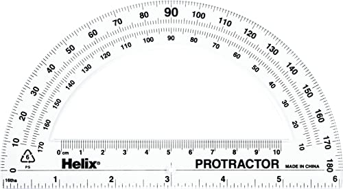 Helix Standard 180 Degree Protractor, 6 Inch / 15cm (13106)