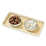 木製カフェトレー ティートレー サービングトレイ ベッドトレイ ハンドル 食事オーガナイザー 朝食ホルダー ランチトレー ブレックファーストトレイ 角型 フルーツサラダ大皿 トレイパンプレート釣り銭トレー おうち時間 北欧風 便利 グラタン皿 グラタントレー 韓国 雑貨 おもてなし 小物置き 長方形 卓上用 和風 家用 業務用