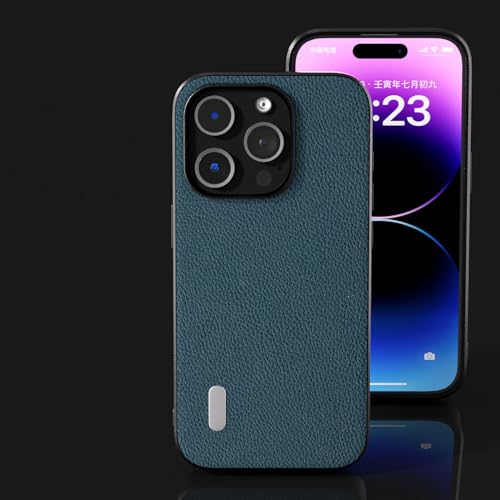 Funda para iPhone 15 Plus HAZARA de cuero PU verde con parachoques TPU 5