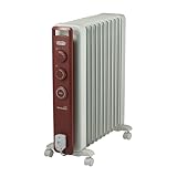 De'Longhi (デロンギ) オイルヒーター ヴェルティカルド RHJ21F1015-BR 電気ヒーター ゼロ風暖房 静音 乾燥しにくい 表面温度約80℃ 燃料補充不要 安全プラグ [10-13畳] [ホワイト×ブラウン] デロンギファミリー登録で5年保証