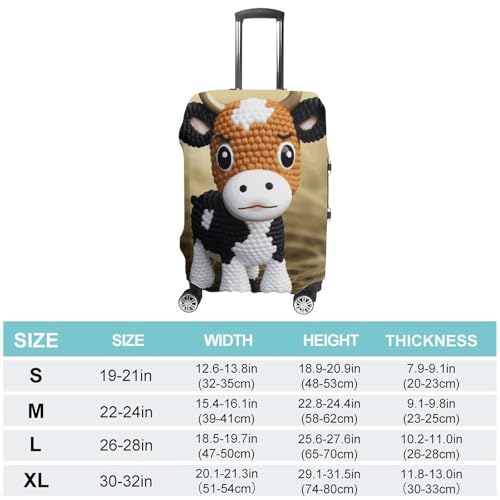 Cute Little Cow Calf Pattern Printed Luggage Cover Protector, Fits 18-32 Inch Luggage2