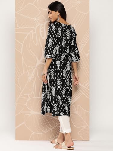Image of Libas Embroidered Cotton Straight Kurta