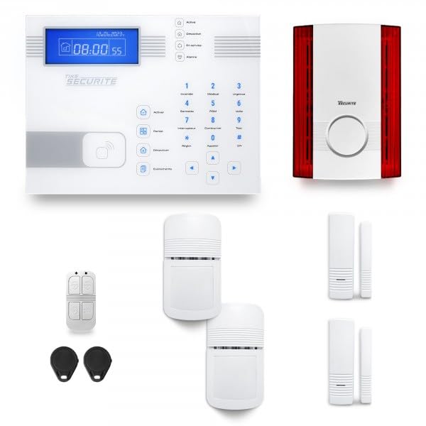 Alarme maison sans fil SHBi 1 à 2 pièces mouvement + intrusion + sirène extérieure - Avec module GSM