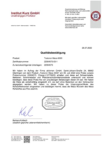 Tostoron MACA 6000 hochdosiert - hol dir jetzt den TOSTORON HAMMER direkt nach Hause! 120 Kapseln + Tribulus, Pinienrindenextrakt, Vitamin C, Selen, Zink - laborgeprüft - 1 Dose (1x100g) dein Antrieb! – Bild 5