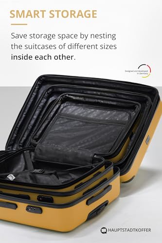Image of HAUPTSTADTKOFFER - Spree - Hartschalen-Koffer Koffer Trolley Rollkoffer Reisekoffer, Autumn Gold, SET (S+M+L), Suitcase set