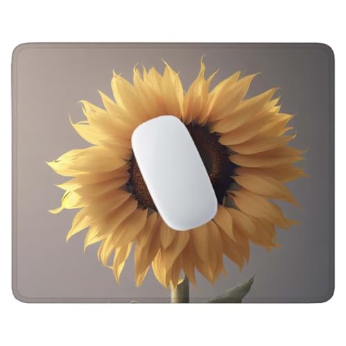Alfombrilla de Ratón para Juegos 320x260 mm, Alfombrilla Ratón Girasol Amarillo, Alfombrilla de Ratón de Sobremesa para Portátil, Alfombrilla de Ratón con Base de Goma Antideslizante N-499