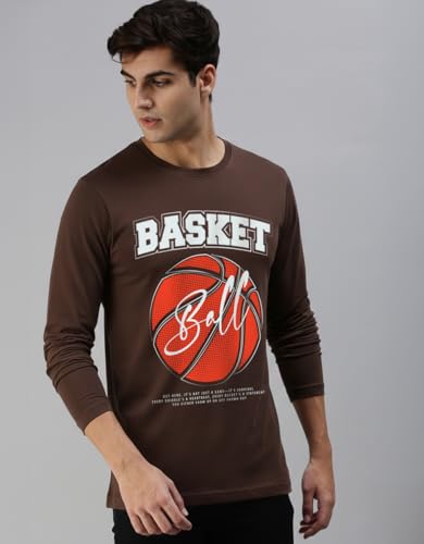 Image of Veirdo Men's Full Sleeve Printed T-Shirt | Trendy Graphic Print Tee