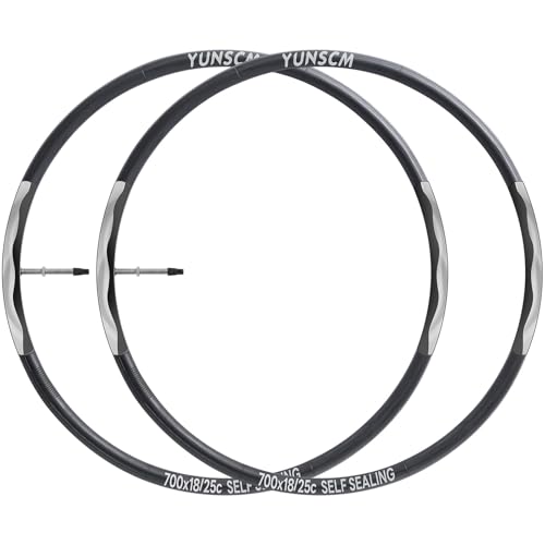 700C セルフシール自転車チューブ 2個 700x18C 700x20C 700x23C 700x25C RFV60mm 自動修理、パンク耐性 700 x 18C/25C ヘビーデューティ 自転車タイヤチューブ 仏式バルブに対応