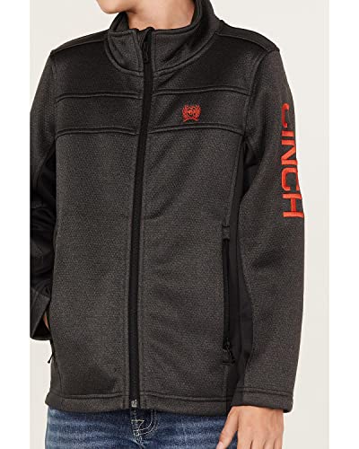 Cinch Western Jacket Boys Bonded Zipper Logo Charcoal MWJ50800013