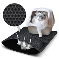 Katzenklo Matte, 50x40 cm Katzenstreu Matte, Doppelte Schichte Non-Slip wasserdichte Entwurf Katzenmatte Katzenklo, Bienenwabe Matte Katzentoilette, Cat Litter Mat Streu Kontrolle