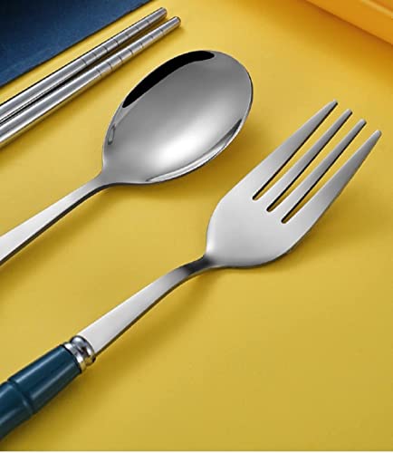 EVEN Spoon Set Stainless Steel Chopstick, Spoon and Fork Cutlery Set for Women, Men, Kids Eating Food Portable Tableware Dining Accessories. (Pink)