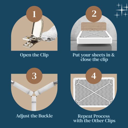FeelAtHome Bed Sheet Holder Straps Criss-Cross, Sheets Stays Suspenders Keeping Fitted Or Flat Bedsheet in Place - Image 2