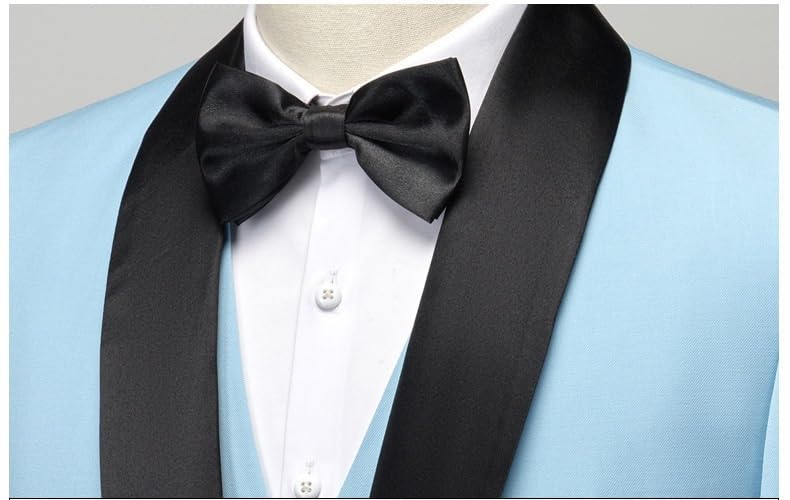 Business Men’s Slim Fit 3 Piece Suit Set with Pants Vest Formal Tuxedo Wedding Party Prom Groom Suit(Gray,Large)2