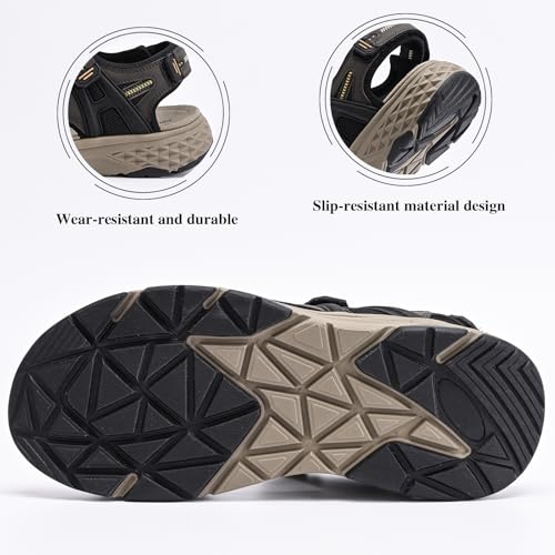Image of Queday Womens Mens Sport Sandals Outdoor Hiking Sandals with Arch Support Comfortable Athletic Beach Sandals for Travel Walking Trekking Camping