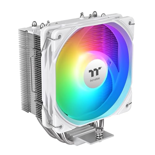 Image of Thermaltake UX400 ARGB White Cooler; 4xO6mm Copper Heatpipes; 120mm PWM Fan; 700~1800 RPM; Intel /AMD Compatible; Single Tower; 240W TDP; White; CL-P143-AL12SW-A