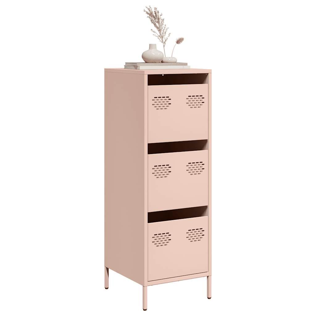 Armoire haute rose en acier 39cm avec tiroir pour bureau