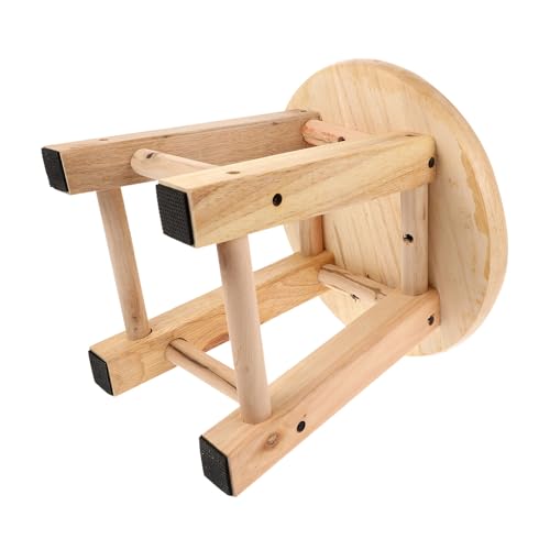 WOFASHPURET Taburete y Diseño Beige de Madera Sintética bajo Patas Antideslizantes Adecuado para Baño y Uso Doméstico Práctico
