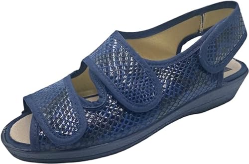 Sevilla - Zapatilla Mujer para Pies Delicados Estilo Sandalia - Anatómica Flexible y Ligera con Velcros - Primavera -Verano - Ancho Especial (numeric_40)