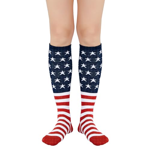 Image of American Trends Women's Knee High Socks, Novelty Holiday Printed Tall Tube Socks, Casual & Party Athletic Sports Stockings