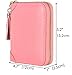 Easyoulife Womens Credit Card Holder Wallet Zip Leather Card Case RFID Blocking (Pink)