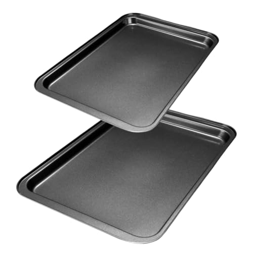 2x Backblech Antihaft Rechteckig, Ausziehbares Backblech Set (42,5x28cm + 37,5x25,5cm) – Rostfreie Backbleche für Ofen, Kuchenblech & Baking Tray,...