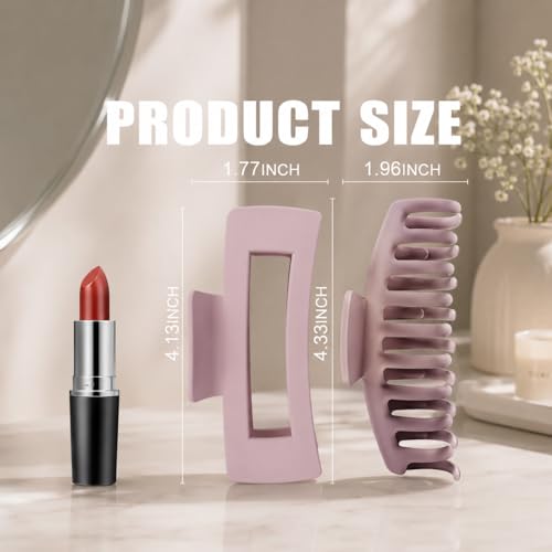 TOCESS 8 Pack Large Claw Clips for Thick Hair 4 3 Inch Neutral Matte Big for Women Strong - image 3