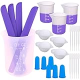 Silicone Measuring Cups Resin Supplies Molds,Blade-Shaped Epoxy Resin Stir Sticks,250ml,100ml Resin Mixing Cups and Tools Kits for Jewelry Resin Casting Molds Making