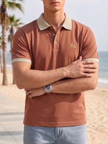 Image of SMOWKLY Men's T-Shirt | Stylish T Shirt with a Ribbed Collar | Soft Breathable Lightweight Polyester Blend | Stylish Regular Fit Casual TShirt for Men.