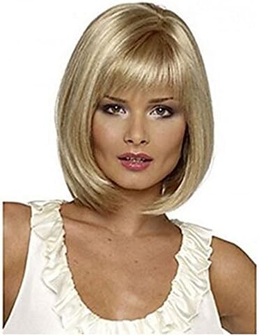 Falamka Shoulder length Short Straight Fashion Blonde Women's Full Hair Wig