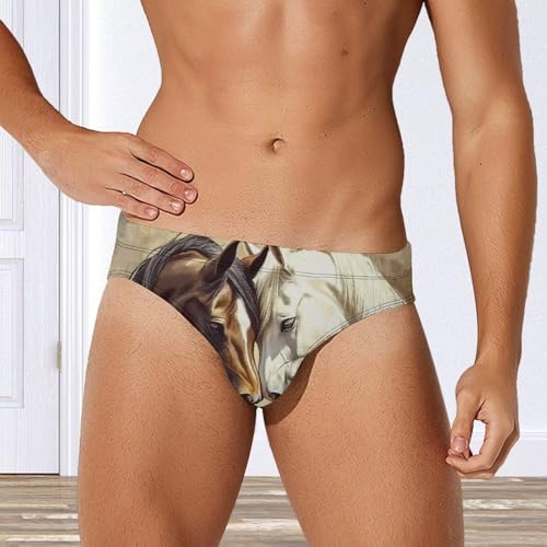 Two Horses Men's Swimsuit Bikini Briefs Swim Underwear Stretchy Swimwear2