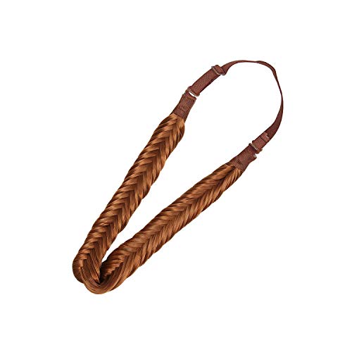 QUEYING Braid Headband For Women Looking Natural Fashion Beauty Synthetic Elastic Fishtail Hair Band Accessories Extension - Golden Red (27A-30B-30A)