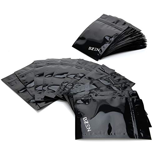 Pack of 40 Premium Smell Proof Plastic Bags 4 x 6 Inches. Zip Lock Resealable and Reusable. Keeps Odors Locked Inside. Moisture Resistant. Preserves Teas, Coffee, Herbs, Spices Fresh for Months