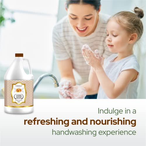 Puremax Foaming Hand Soap Refills | Honey Milk | Gentle, Moisturizing | Biodegradable Formula | 128 Fl Oz (1 Gallon) | #TOP3