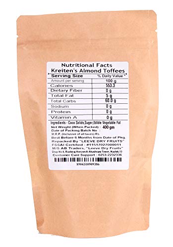 Image of Leeve Dry Fruits Almond Toffees, 400 Grams