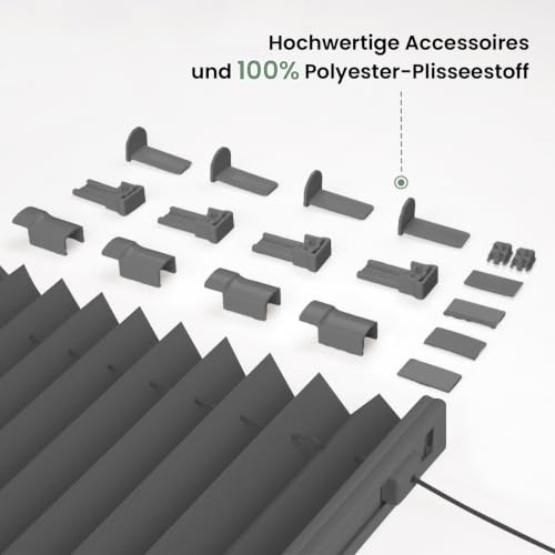 Zarnan Plissee Klemmfix ohne Bohren Anthrazit B80 x H160cm Plisseerollo Sonnenschutz und Sichtschutz Jalousien Easyfix Plissees Blickdicht… – Ansicht 6