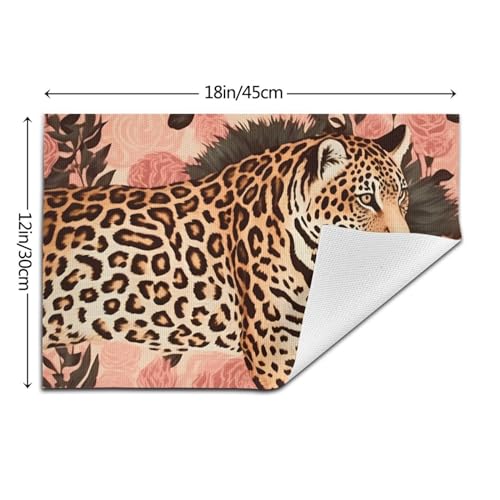 Set de table léopard PVC 45x30 cm lavable et résistant - 6
