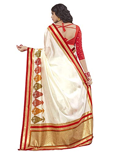 Image of AKHILAM Women's Silk Saree With Blouse Piece