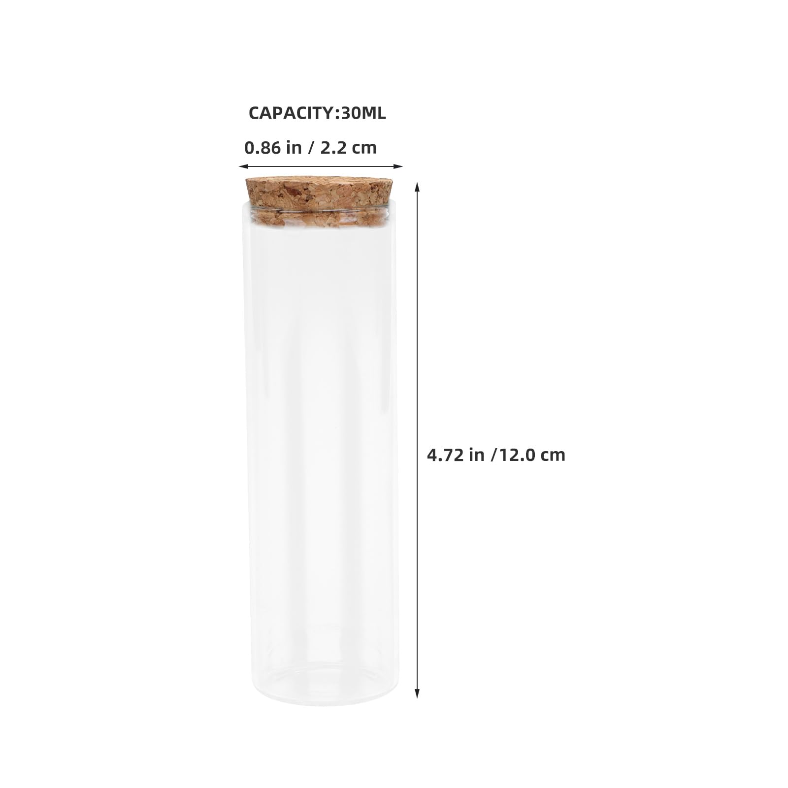 Tubos de Ensayo de Vidrio Transparentes 40 Piezas 30ml con Corcho | Fondo Plano, Vidrio y Madera, para Muestras y Recuerdos, Uso DIY y Decoración en Múltiples Ocasiones