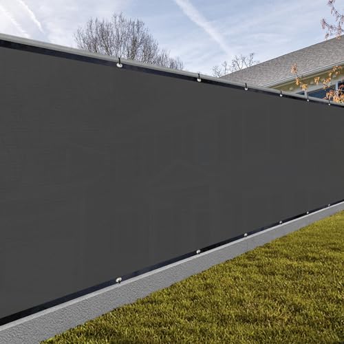 SUNNY GUARD 152 x 150 cm Anthrazitfarbener Balkon-Sichtschutzzaun, robuste Netzabdeckung mit Messingösen für Hinterhof, Hof, Terrasse, Garten und Privatsphäre im Freien.