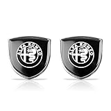 LLTSNT 2Stück Auto Emblem für Alfa Romeo Giulia Giulietta Junior MiTo Stelvio Tonale, Selbstklebend Logo Emblem Sticker Autoaufkleber Abzeichen Auto Zubehör Auto Schmücken Außenzubehör