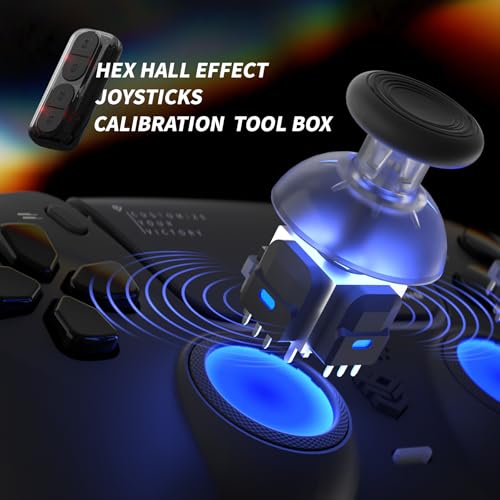 HEXGAMING PHANTOM Controller for Competitive Gaming - Hall Effect, 4 Remappable Buttons, 6 Profiles, 8 Interchangeable Stick, and Adjustable Triggers Compatible with ps5, PC, Mobile - Vision White by HEXGAMING - Image 4