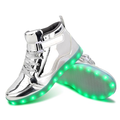 Image of Light Up Shoes Men Women LED Shoes USB Charging Adult High Top LED Sneakers Glow in The Dark Footwear for Dancing Party Festivals Festivals
